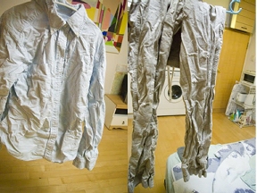Badly wrinkled clothes